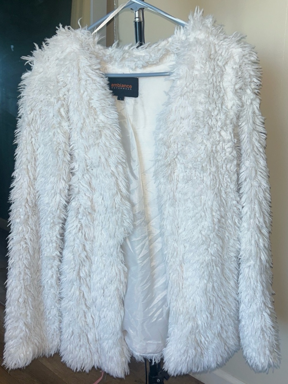 white fur coat